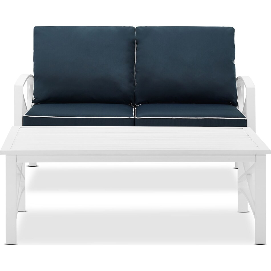 clarion blue outdoor loveseat set   