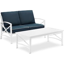 clarion blue outdoor loveseat set   