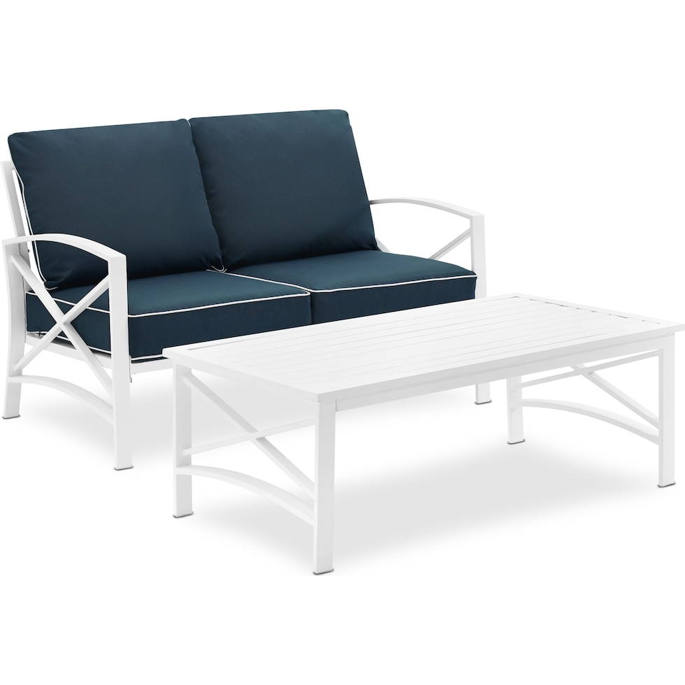 clarion blue outdoor loveseat set   