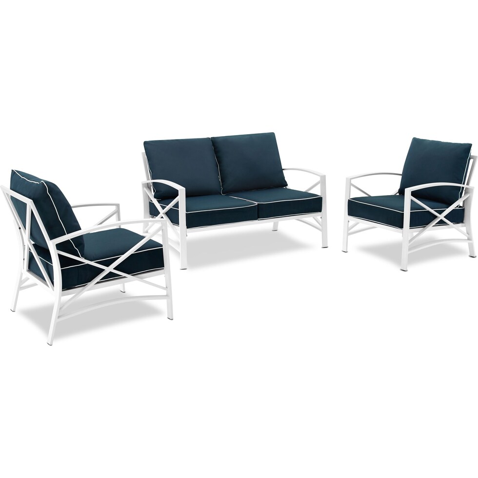 clarion blue outdoor loveseat set   