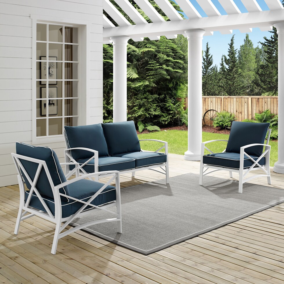 clarion blue outdoor loveseat set   