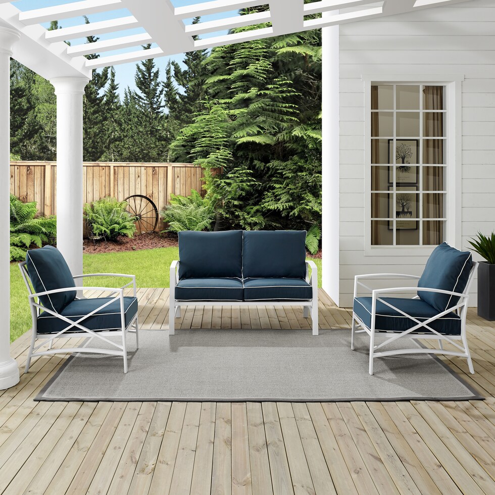 clarion blue outdoor loveseat set   