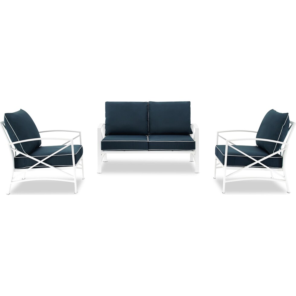 clarion blue outdoor loveseat set   