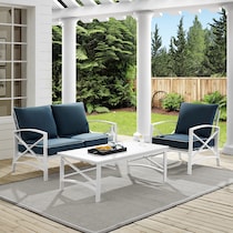 clarion blue outdoor loveseat set   