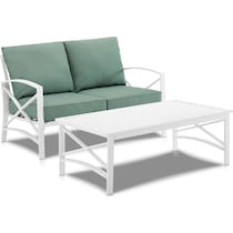 clarion blue outdoor loveseat set   