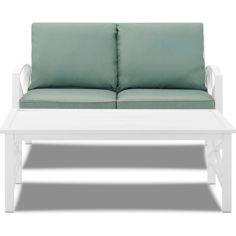 clarion blue outdoor loveseat set   