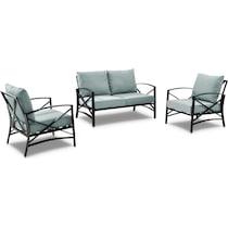 clarion blue outdoor loveseat set   