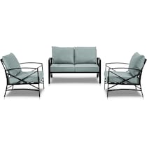 clarion blue outdoor loveseat set   