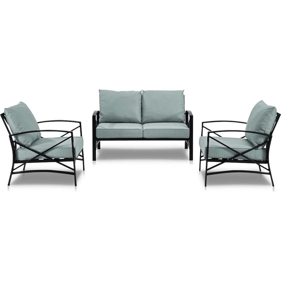 clarion blue outdoor loveseat set   