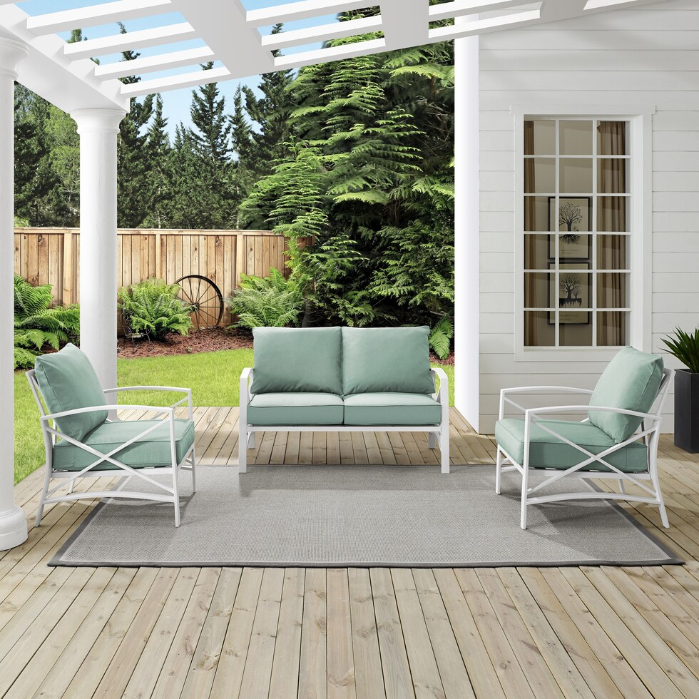 clarion blue outdoor loveseat set   