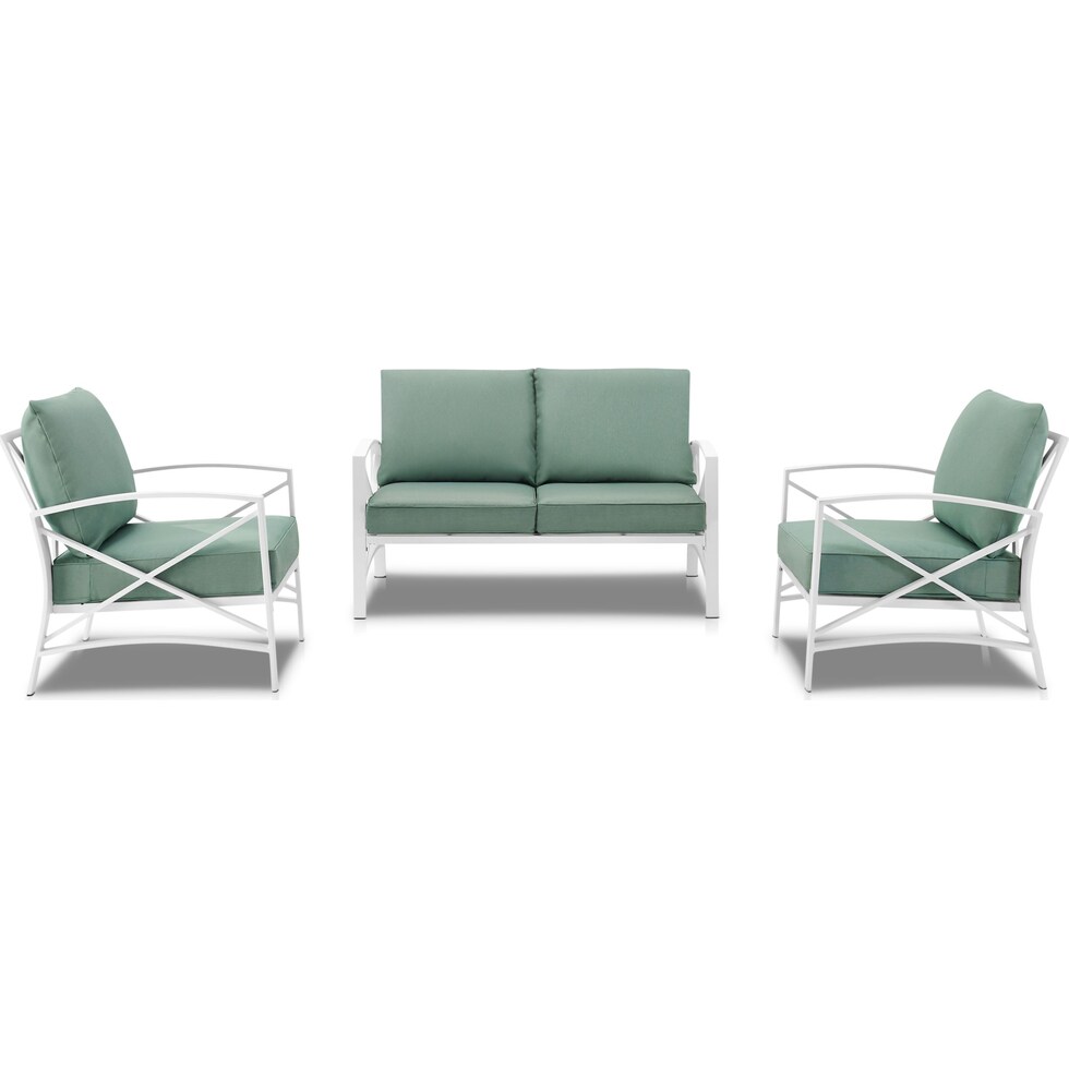 clarion blue outdoor loveseat set   
