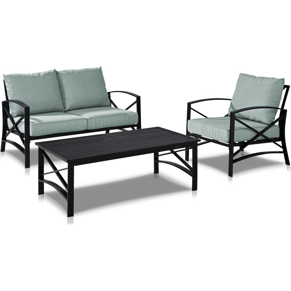 clarion blue outdoor loveseat set   