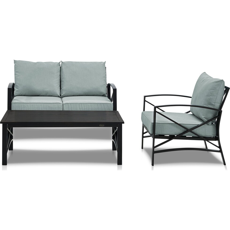 clarion blue outdoor loveseat set   