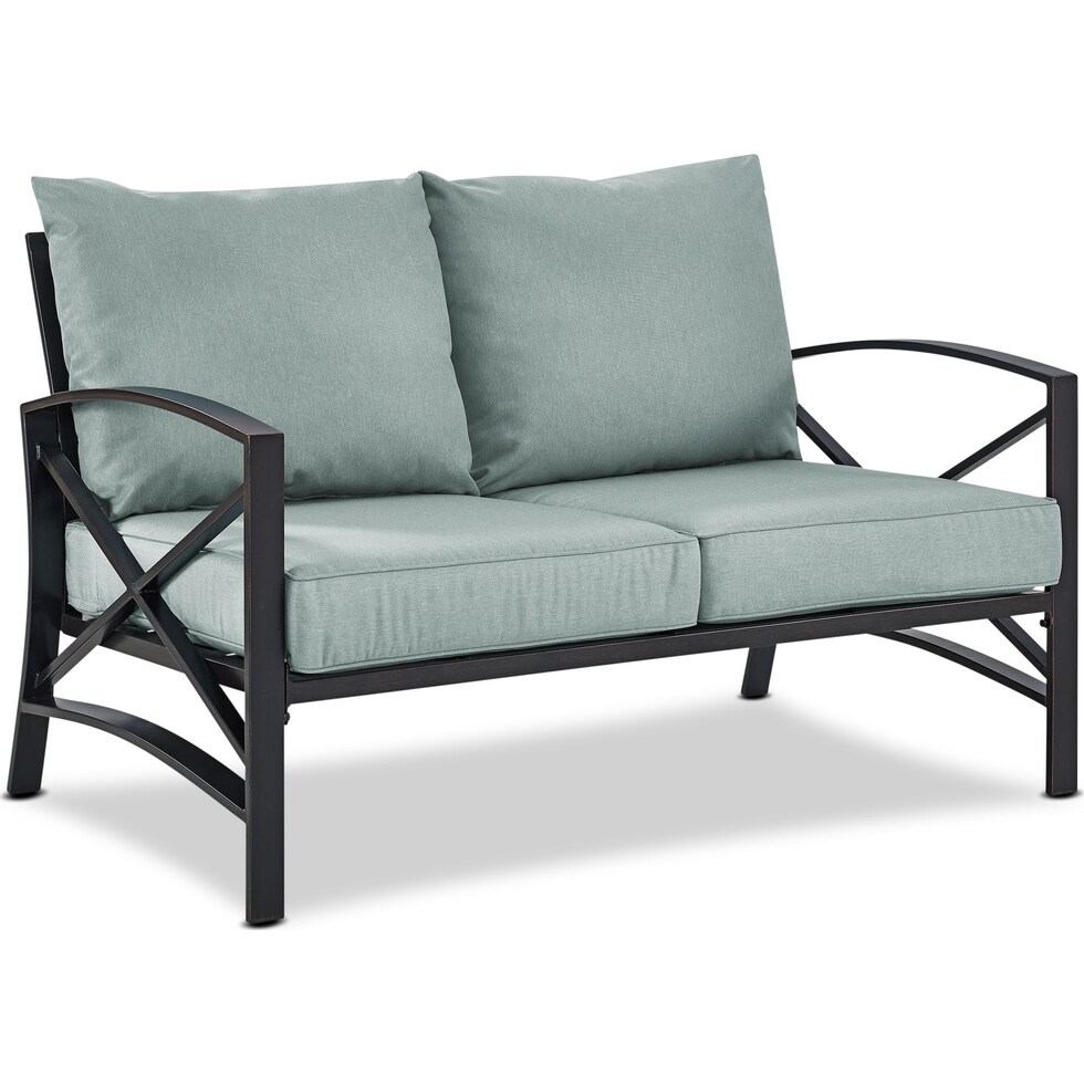 clarion blue outdoor loveseat set   