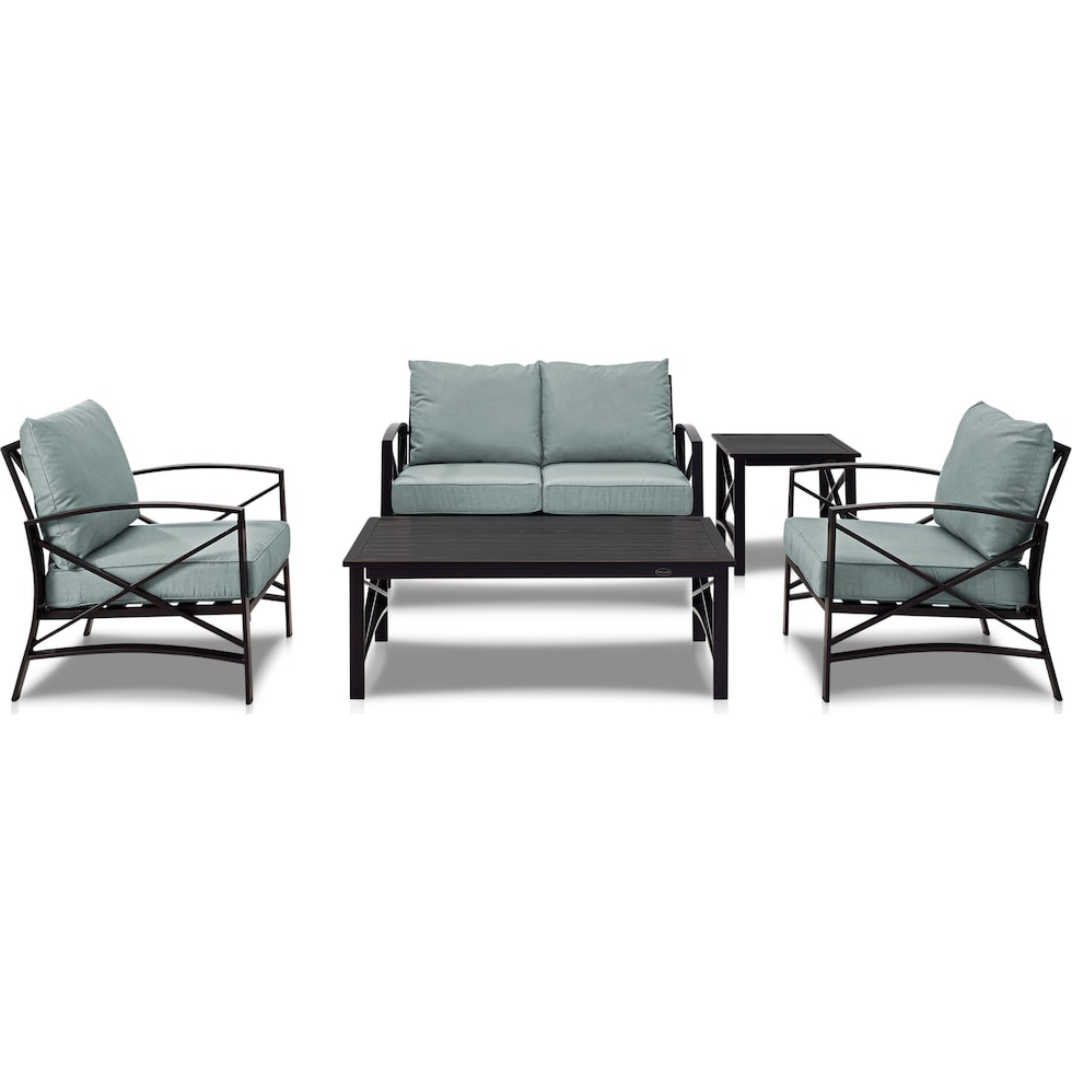 clarion blue outdoor loveseat set   