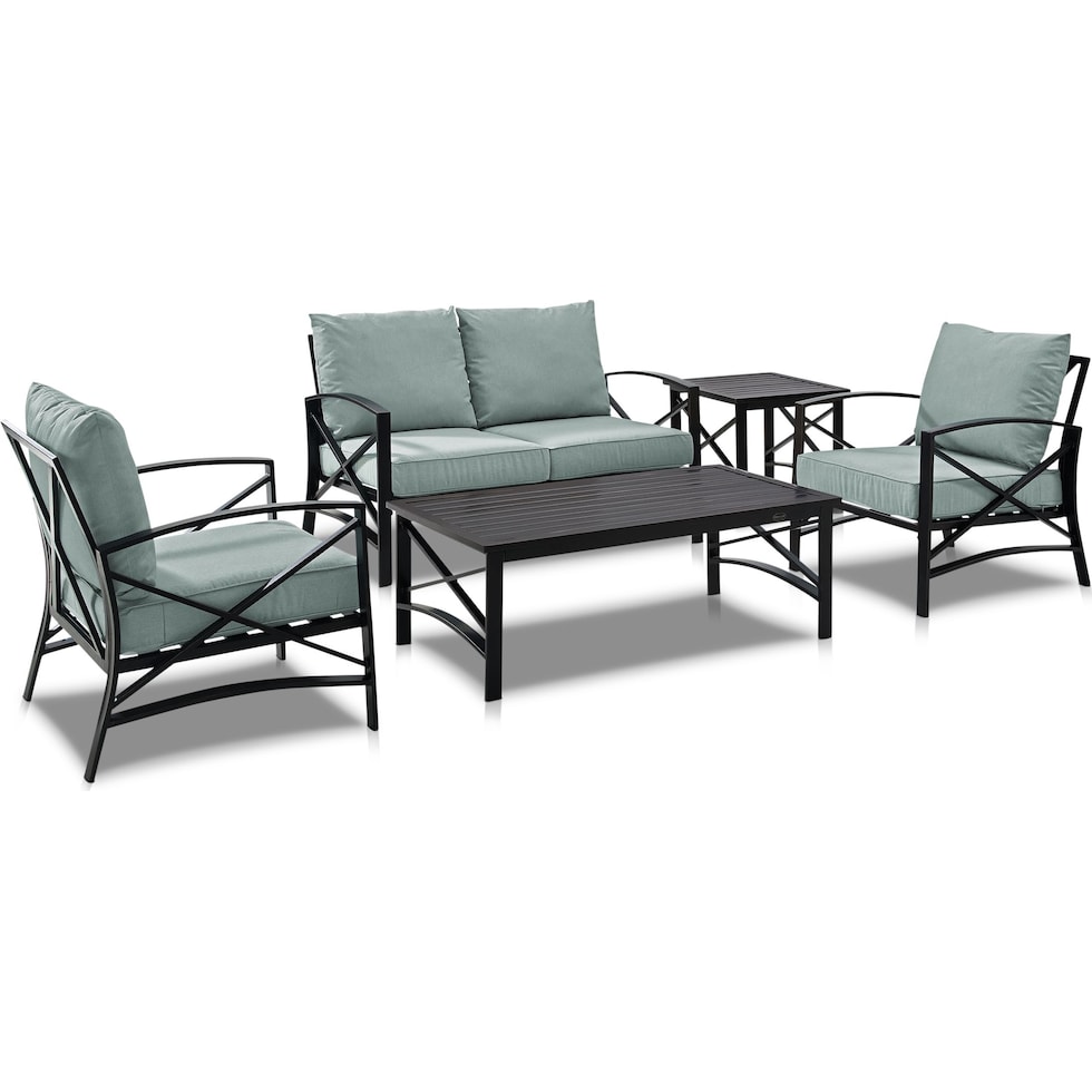 clarion blue outdoor loveseat set   