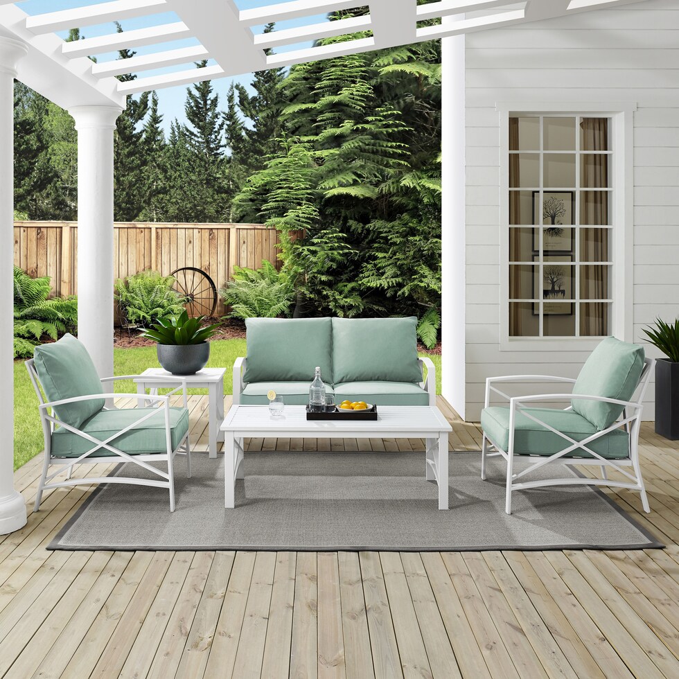 clarion blue outdoor loveseat set   