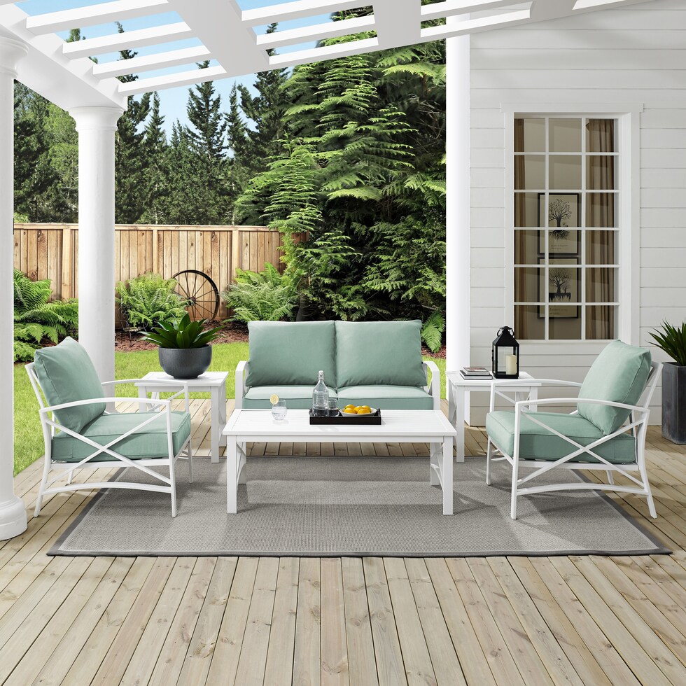 clarion blue outdoor loveseat set   