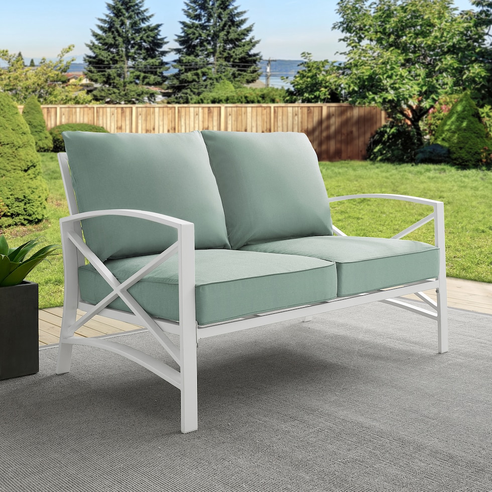 clarion blue outdoor loveseat   