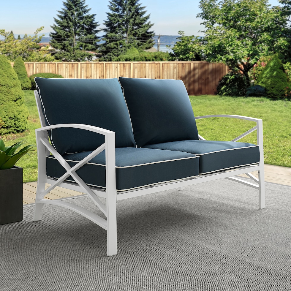 clarion blue outdoor loveseat   