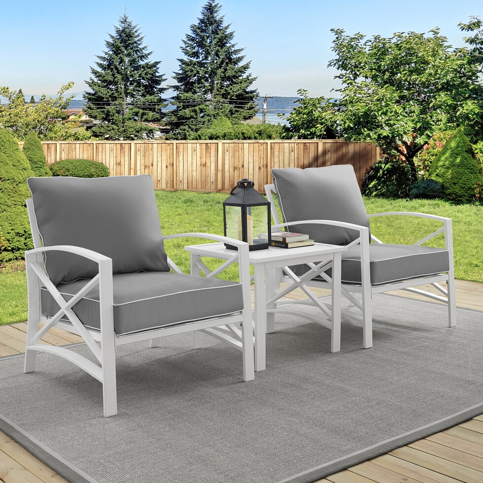 clarion gray outdoor chair set   