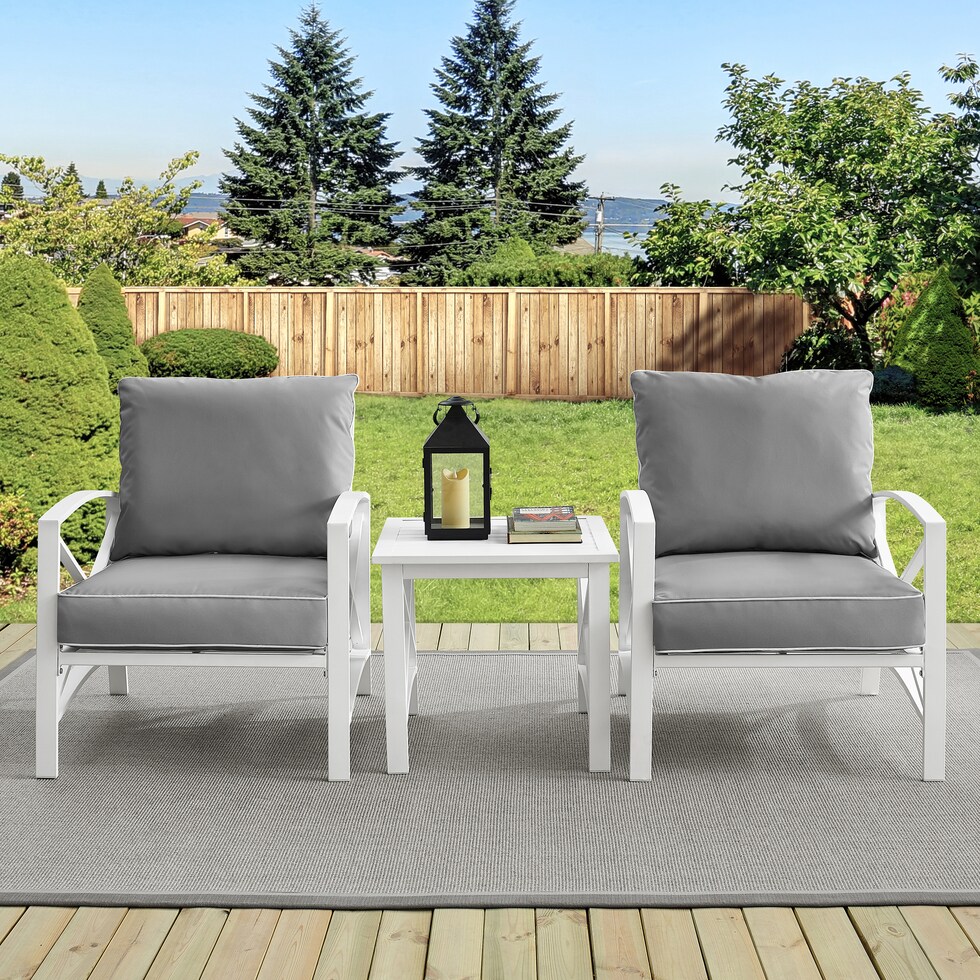 clarion gray outdoor chair set   