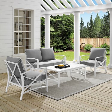 Clarion Outdoor Loveseat, 2 Chairs, and Coffee Table Set