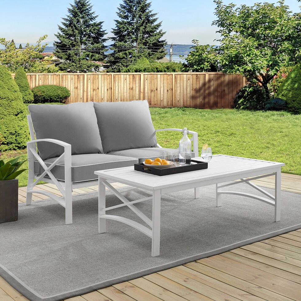 clarion gray outdoor loveseat set   