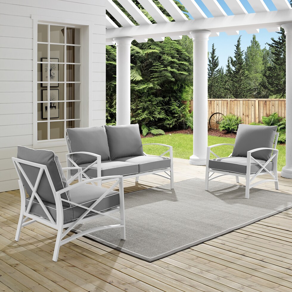 clarion gray outdoor loveseat set   