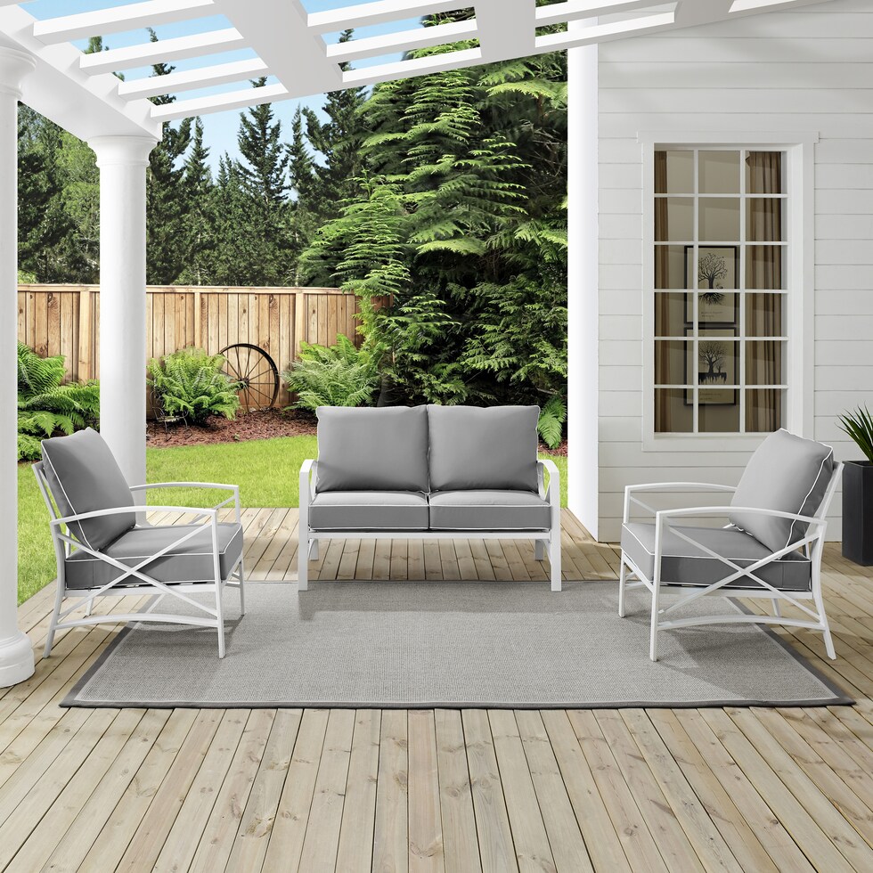 clarion gray outdoor loveseat set   