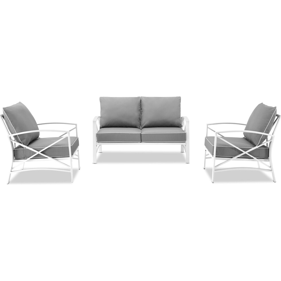 clarion gray outdoor loveseat set   