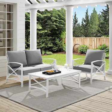 Clarion Outdoor Loveseat, Chair, and Coffee Table Set