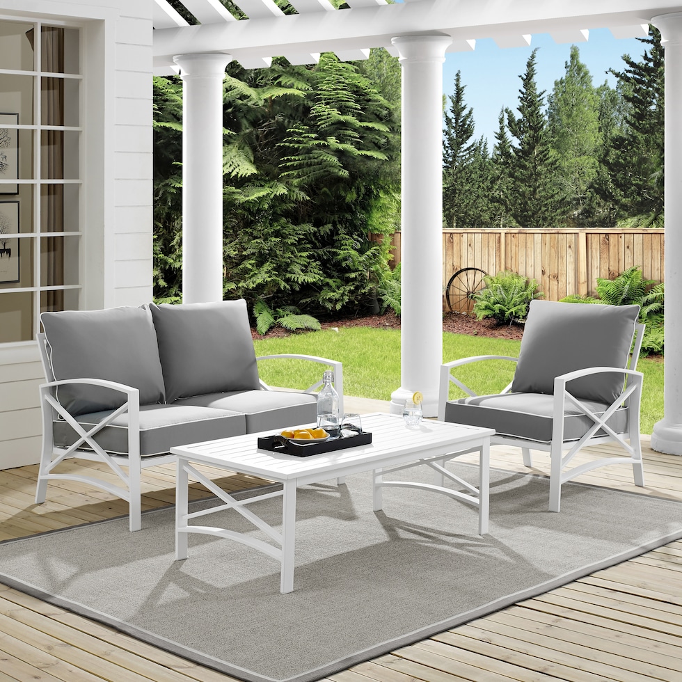 clarion gray outdoor loveseat set   