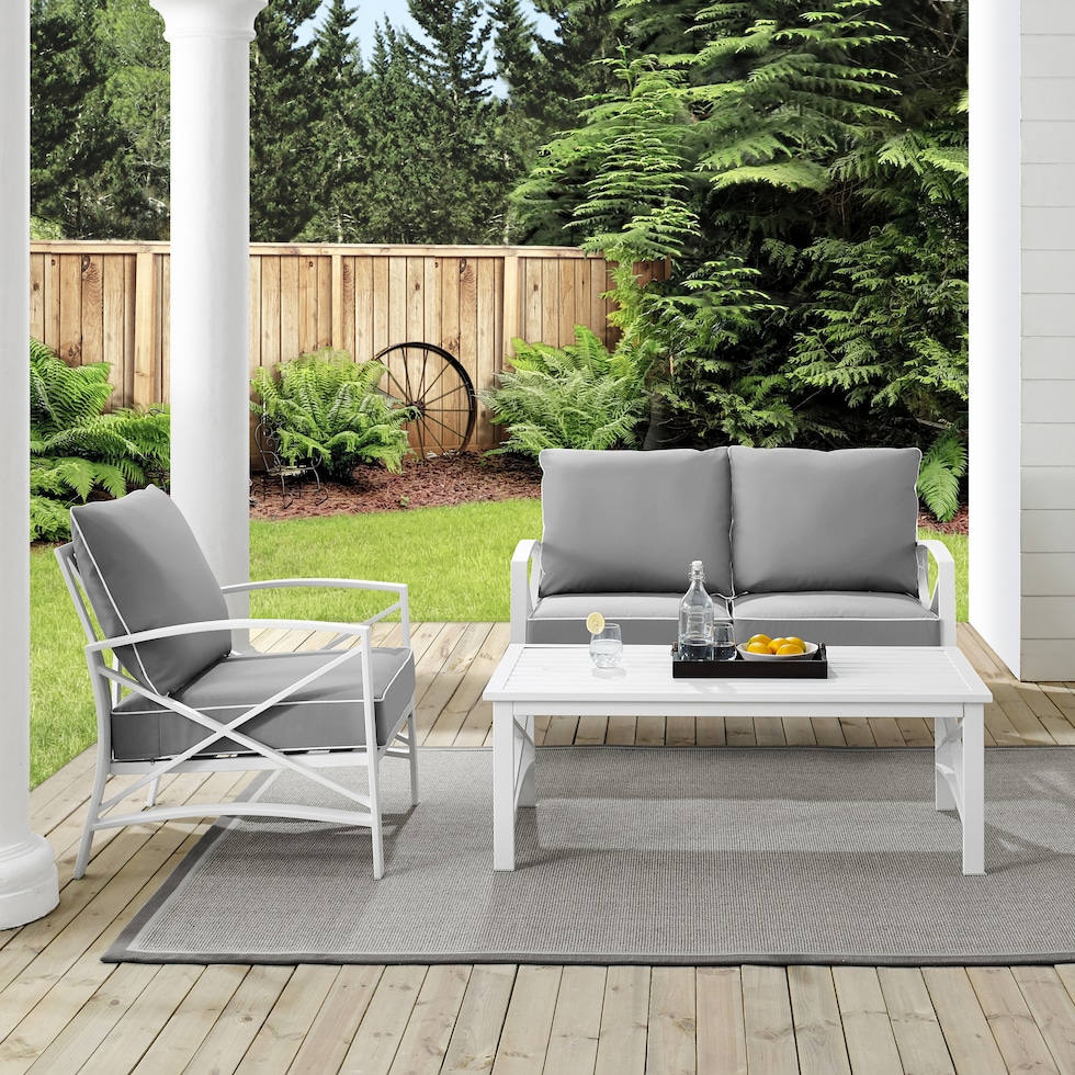 clarion gray outdoor loveseat set   