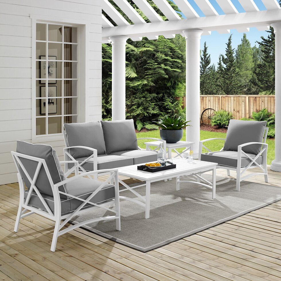 clarion gray outdoor loveseat set   