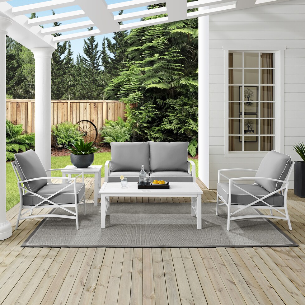 clarion gray outdoor loveseat set   