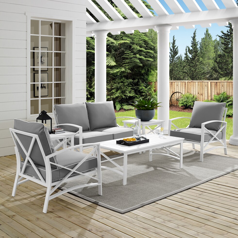 clarion gray outdoor loveseat set   