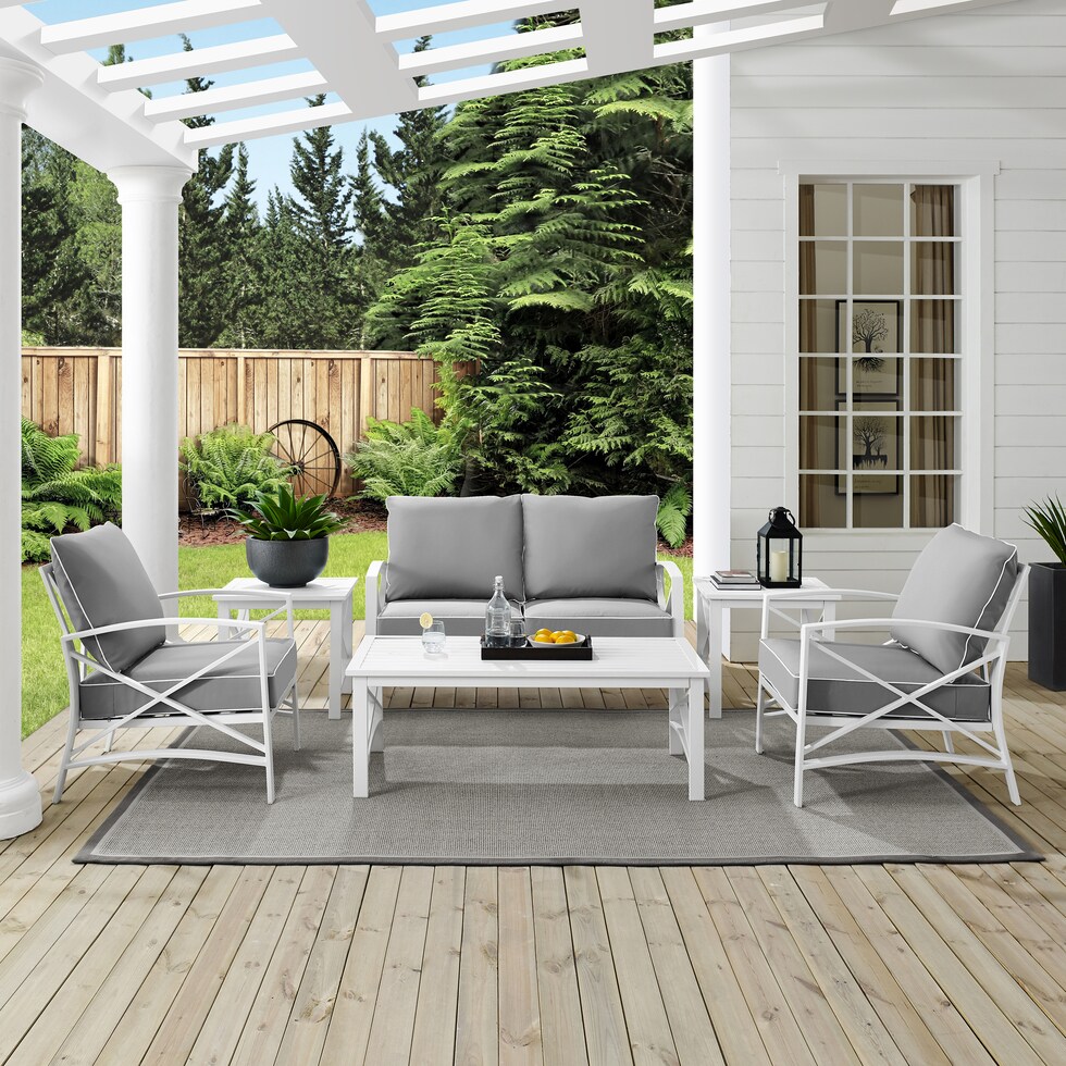 clarion gray outdoor loveseat set   