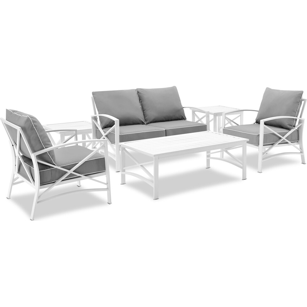 clarion gray outdoor loveseat set   