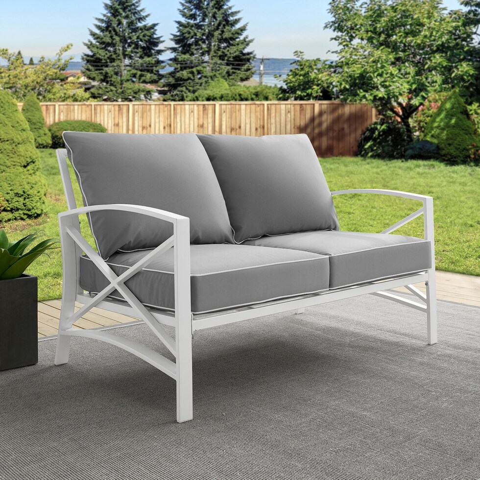 clarion gray outdoor loveseat   