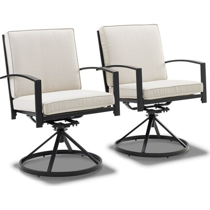 Clarion Set of 2 Outdoor Swivel Chairs - Oatmeal