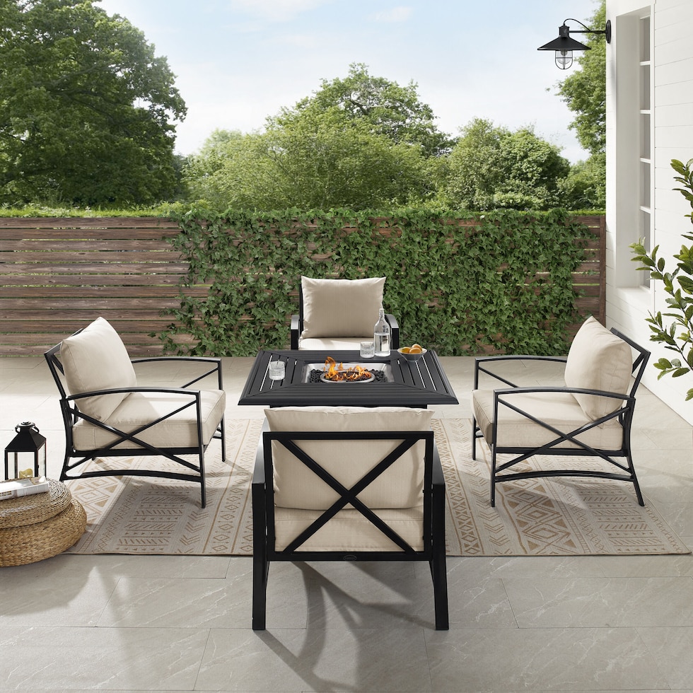 clarion light brown outdoor chair set   