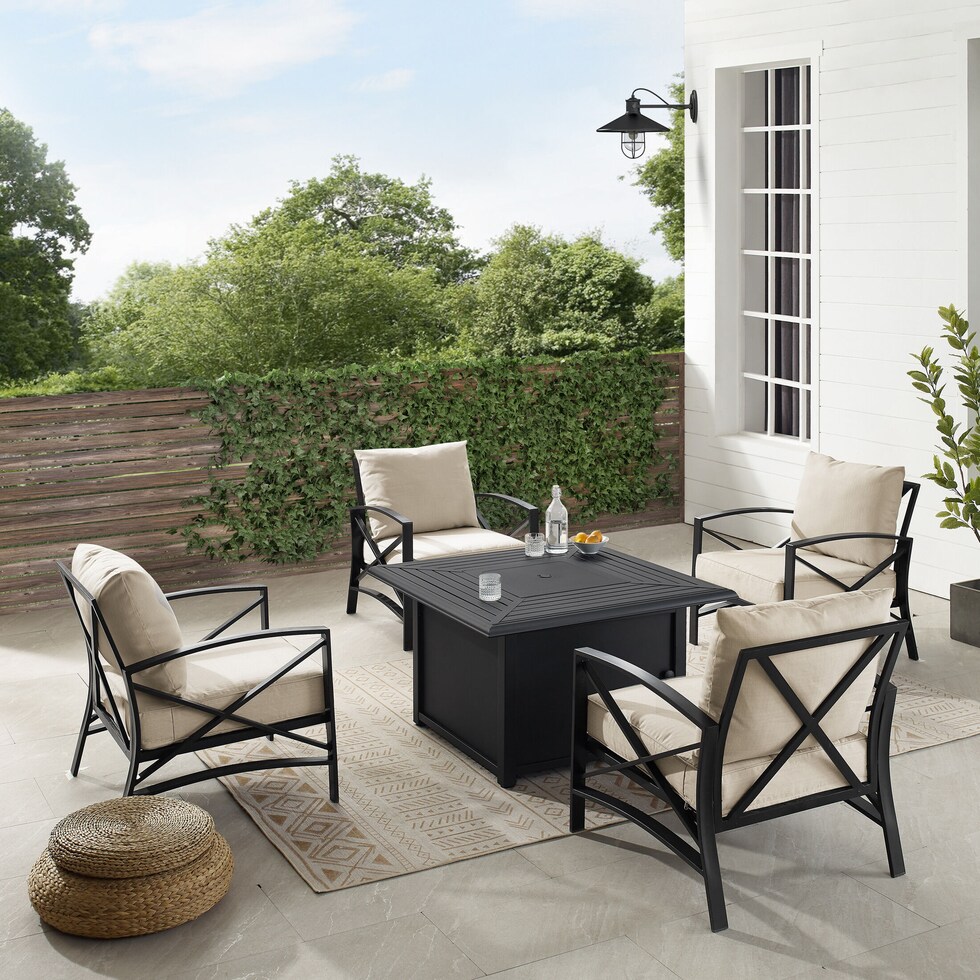 clarion light brown outdoor chair set   