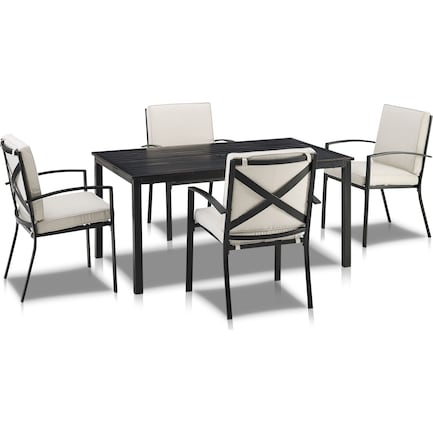 Clarion Outdoor Dining Table and 4 Dining Chairs - Oatmeal