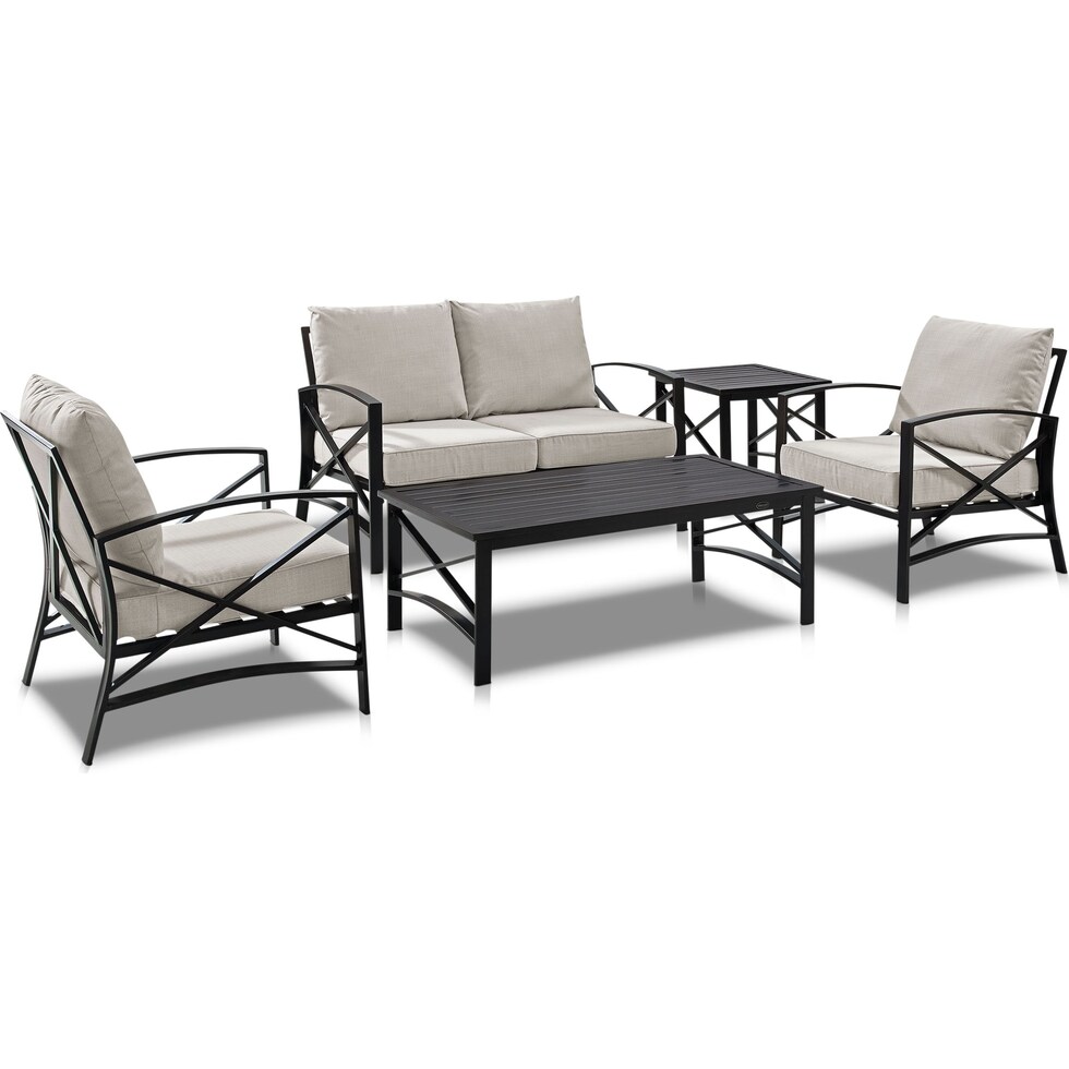 clarion light brown outdoor loveseat set   