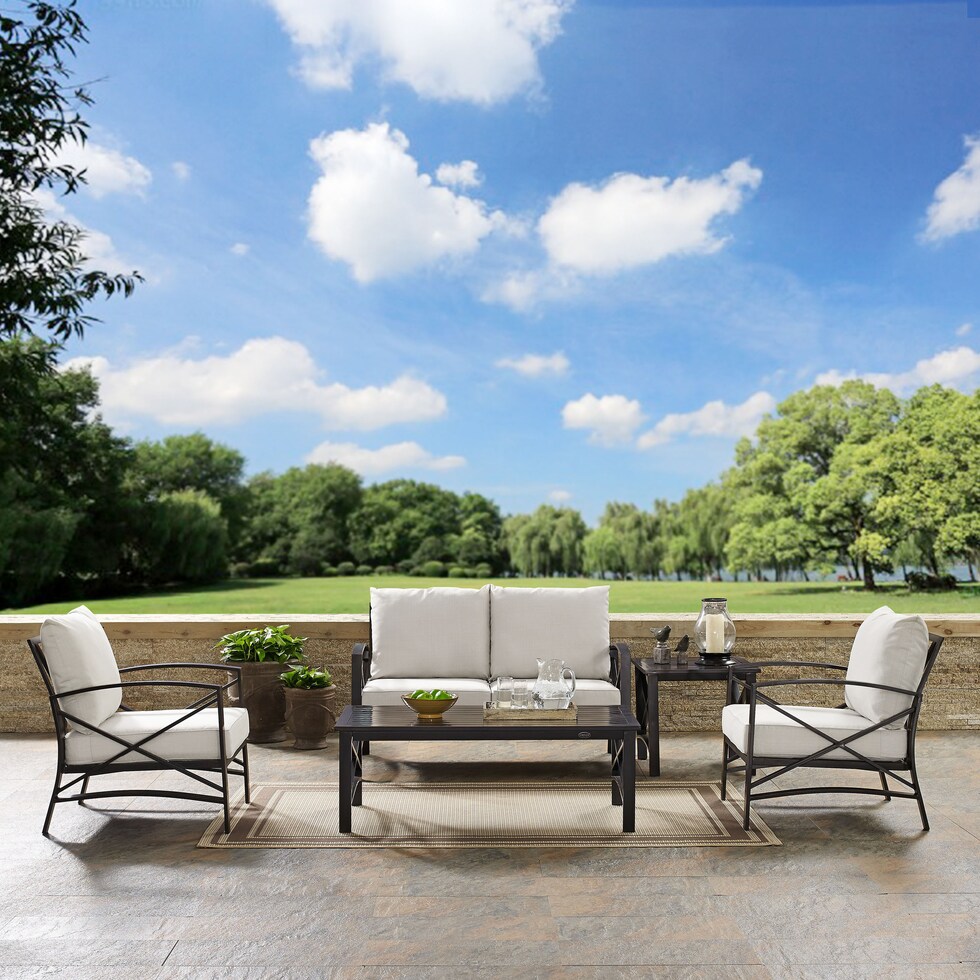 clarion light brown outdoor loveseat set   