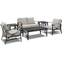 clarion light brown outdoor loveseat set   