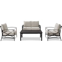 clarion oatmeal outdoor loveseat set   