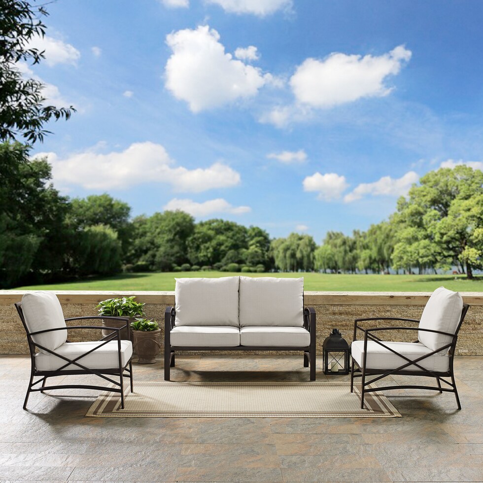 clarion oatmeal outdoor loveseat set   