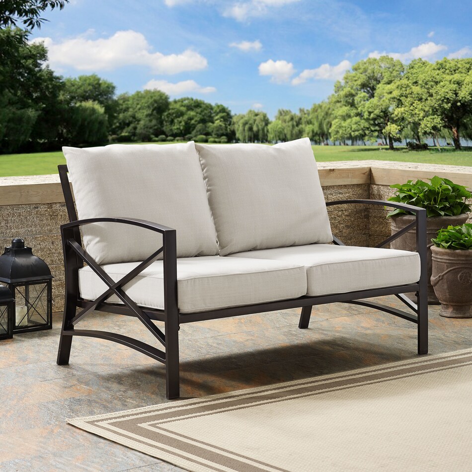 clarion oatmeal outdoor loveseat   